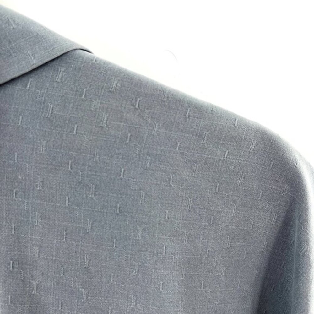 Tommy Bahama 100% textured silk orginal fit gray blue button front shirt XL - Picture 11 of 12